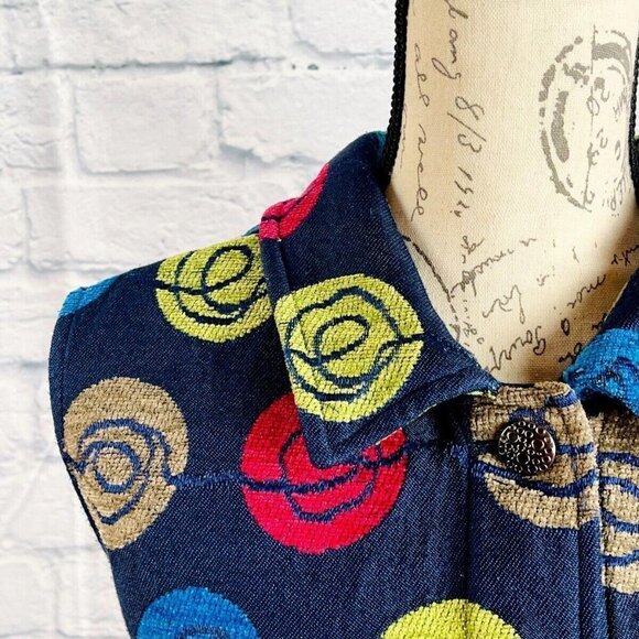 Christopher & Banks Colorful Collared Vest Balls of Yarn Design Size XL - Picture 5 of 10